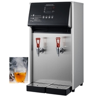 Chauffe-eau électrique professionnel en acier inoxydable 20L à double robinet pour hôtels, distributeur d'eau chaude pour café et thé 2500W, protection anti-chauffe à sec, garantie 1 an