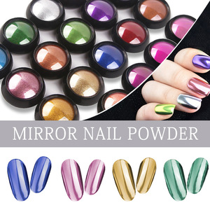 Vente en gros OEM d'ongles magiques super brillants poudre miroir 20 couleurs poudre d'aurore poudre de titane poudre de paillettes fournitures de décoration d'ongles - Product Image 2