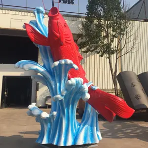 Moderne Garten-<span class=keywords><strong>Koi</strong></span>-<span class=keywords><strong>Karpfen</strong></span>-Wellenfigur, lebensgroß<span class=keywords><strong>e</strong></span> Anime-Statue, quadratische Outdoor-Park-Landschaftsdekoration, Fiberglas-Tierskulptur - Product Image 1