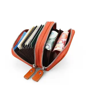 Hot Koop Vrouwen Multi Kaarten Lederen Anti Rfid Kaarthouder Pocket Business Clutch Munt Lederen Portemonnee