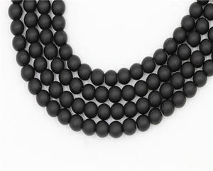 Grosir batu alam 4 6 8 10 12 mm Matte hitam <span class=keywords><strong>Onyx</strong></span> manik-manik longgar untuk membuat tas perhiasan - Product Image 3
