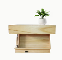 Étagère murale flottante en bois au design moderne avec compartiment de rangement dissimulé, meuble de présentation pour salon