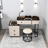 Coiffeuse intelligente avec chargement sans fil, coiffeuse moderne, simple et multifonctionnelle en bois massif