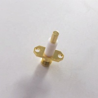 Connecteur coaxial RF audio 50 Ohms en laiton plaqué or pour prise femelle à bride 2 trous, avec isolation étendue de 10 mm pour connexions filaires sur PCB