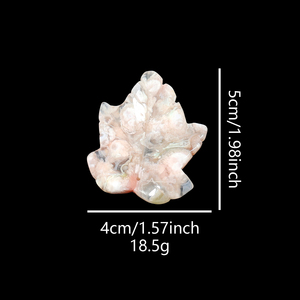 Ciondolo in Agata Naturale a Forma di Foglia d'Acero con Cristallo di Fiori di Ciliegio per Guarigione, Protezione, Energia, Bilanciamento dei Chakra, Regalo Spirituale - Product Image 2