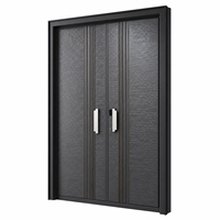 Porte blindée en acier 2026, gris foncé, texture rocheuse, verrouillage multipoints, panneau intelligent, taille personnalisée, OEM CE NFRC, directement de l'usine