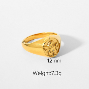 แหวนเทวดาทรงกลมเครื่องประดับกันน้ำ18K แหวน<span class=keywords><strong>กามเทพ</strong></span>สแตนเลสชุบทองสำหรับผู้ชายและผู้หญิง - Product Image 2