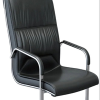 Chaise de conférence visiteur en cuir PU à dossier bas pour bureau, mobilier de bureau