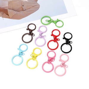 Metal Lobster Clasp Keychain <b>Set</b> Zinc Alloy Round Baking <b>Paint</b> Colorful For DIY Jewelry Accessories - Product Image 2