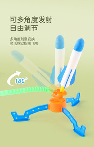 Juguete de Catapulta para Niños, de Empuje con el Pie, para Interiores y Exteriores, Cohete con Lanzador Simple y Doble, Cohete Luminoso, Cañón de Cohetes Voladores - Product Image 1