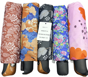 Ombrello Pieghevole Floreale in Tessuto Stampato, Articolo Regalo Artigianale - Product Image 1