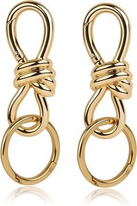 Twist Knot Clasp Bag Charm Keychain D Ring Keychain Heavy Duty Spring <b>Snap</b> <b>Hook</b> Fashion Accessory For Purse Backpack - Product Image 1