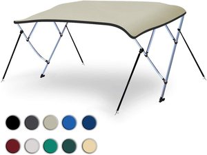 S.S. Auvent de <span class=keywords><strong>bateau</strong></span> 316 gris foncé 4 nœuds 8'L X 54 "H X 73"-78 "W <span class=keywords><strong>Bimini</strong></span> Top Cover 4 sangles pour avant et arrière Comprend un montage dur - Product Image 2