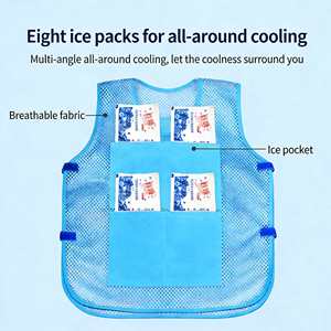 Gilet Refrigerante con Pacchi Ghiaccio per L'Estate, Anti-Colpo di Calore, per <span class=keywords><strong>Lavoro</strong></span> all'Aperto e Personale di Prevenzione Epidemica - Product Image 3