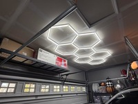 Plafonnier LED hexagonal 568W en nid d'abeille, étanche IP66, intensité variable, lampe d'atelier et de garage 6500K lumière du jour, pour detailing automobile et lavage de voitures