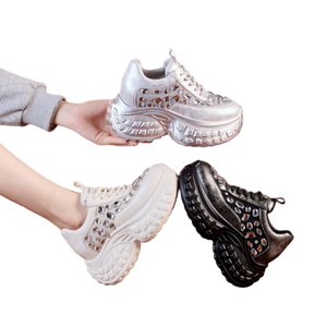 Chaussures à talons hauts pour femmes les plus vendues, nouveau style rétro 2026, respirantes, sportives et décontractées, baskets à semelle épaisse - Product Image 1