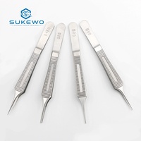Pinces chirurgicales vétérinaires en acier inoxydable KEWO avec pointes fines et dentelées, certifiées ISO, conçues pour les animaux de compagnie