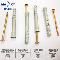 Malaxy Cheville d'expansion en nylon plastique avec vis autoperceuse pour fixation sur cloison sèche, béton et maçonnerie