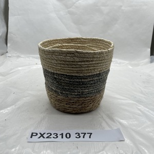 ตะกร้าใส่หญ้าทะเลใส่ดอกไม้ในสวนตะกร้าซักผ้าทำจากเชือกคอตตอน - Product Image 3