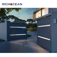 Richocean Custom Automatische Aluminium Kunst Villa Binnenplaats Elektrische Huis Schuifpoort Nieuwste Hoofdpoort Ontwerpen