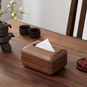 <b>Pine</b> wood tissue <b>box</b>, wooden desktop living room tissue <b>box</b>, napkin storage <b>box</b>, towel <b>box</b>, household tissue <b>box</b>, walnut wood - Product Image 5