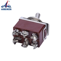 Haute qualité 12mm (marche)-arrêt-(marche) momentané 6 broches 15A 250VAC DPDT Double pôle Double jet interrupteur à bascule de voiture
