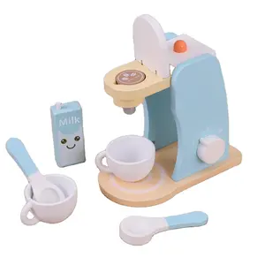 Hot Sell Kids Holz Rollenspiel Pretend Kitchen Set Spielzeug Kaffee maschine für Kinder Early Education Learning Toys