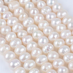 Perlas de Agua Dulce Naturales Hechas a Mano de 10-11 mm, Forma de Botón, Color Blanco, para Joyería DIY, Venta al por Mayor - Product Image 2