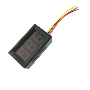 Voltmètre de panneau LED DC 0-100V 3 voltmètre de panneau numérique 0.56 pouces