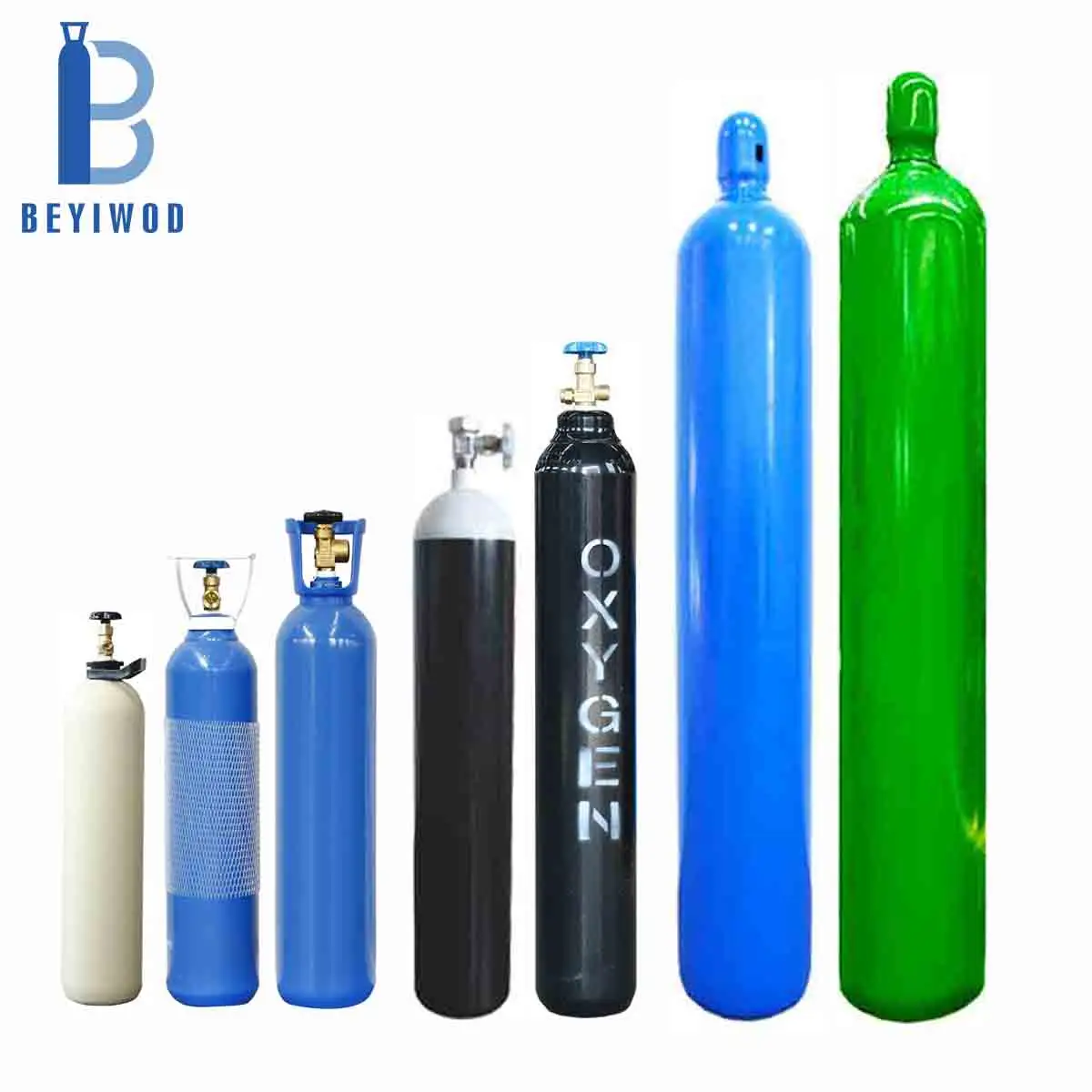BEYIWOD-botella de dióxido de carbono de acero, cilindro de tanque de Gas Co2 para acuario, bebidas y incendios, 2L, 5L, 8L, 10L, 15L, 20L, 40L, 50L, 68L