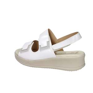 Sandali con Zeppa Cinzia Soft da Donna, Bianchi con Cinturini Argento, Scarpe Comode con Plateau - Product Image 2