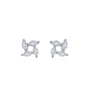 Boucles d'oreilles personnalisables en cuivre, version minimaliste en argent sterling S925 avec zircone taille marquise - Exclusives pour femmes - Product Image 1