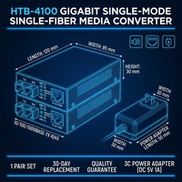 Gigabit Single Mode Single Fiber SC Fiber Optic Media Converter High Quality DC/AC Power Adapter CCTV
