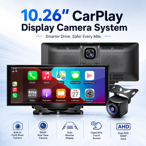 XYD Waterproof Touchscreen Dash <strong>Cam</strong> HD Car DVR with GPS Split Screen Monitor Front/Rear View Mirror <strong>Reverse</strong> Backup Camera - Product Image 2