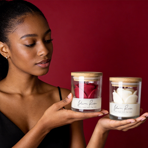 Candela Profumata Personalizzata in <span class=keywords><strong>Cera</strong></span> di Soia alla Rosa per Aromaterapia Regalo Decorativo per San Valentino - Product Image 1