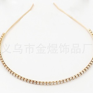 Diadema de Diamantes de Imitación para Mujer, Cadena de Aleación con Diamantes de Imitación, Tocado de Fiesta con Patrón Ondulado, Baño Metálico HB0019 - Product Image 4