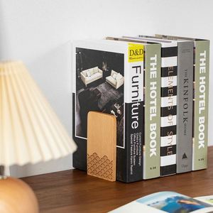 Wholesale Wave-Shaped Wooden <b>Bookends</b> Back-To-School Season Desktop Storage Rack Student Desk Bookshelf Divider - Product Image 3