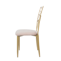 Chaise de réception de mariage en fer doré empilable de luxe pour banquets et événements, modèle Chameleon