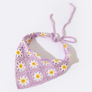 Q&Y 2026 Nuova Moda Estiva: <span class=keywords><strong>Bandana</strong></span> da Spiaggia Lavorata <span class=keywords><strong>a</strong></span> Mano, Sciarpa per <span class=keywords><strong>Capelli</strong></span> Floreale con Margherite, <span class=keywords><strong>Fascia</strong></span> Triangolare all'Uncinetto per Ragazze - Product Image 3