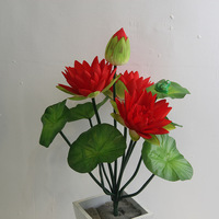 Bouquet de fleurs artificielles de lotus, 10 fourches, bouquet de nénuphars, plante pour décoration florale de mariage et de temple