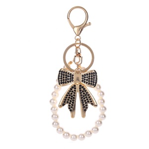 Porte-clés en forme de nœud coloré avec strass, pendentif créatif en métal pour sac de femme, porte-clés, anneau porte-clés - Product Image 2