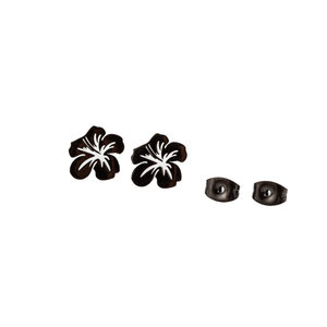 YB-56 Pendientes de tuerca huecos de acero inoxidable chapados en oro con diseño de flor para mujer, al por mayor - Regalo - Product Image 1