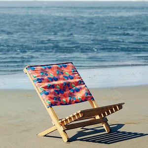 Sillas de <span class=keywords><strong>Playa</strong></span> Modernas para Exteriores, Plegables y Portátiles, de Lona Oxford con Marco de Madera, para Viajes en Auto, Pequeños Taburetes con Respaldo para Camping en la Arena - Product Image 2