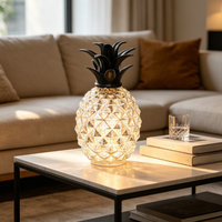 Lampe LED en verre en forme d'ananas avec minuterie, lampe décorative d'intérieur pour créer une ambiance festive