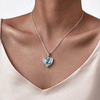 Collier avec pendentif photo en acier inoxydable hypoallergénique imperméable plaqué or 18 carats PVD, motif cœur délicat
