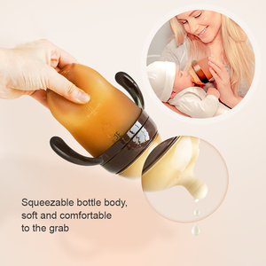 Bouteille d'alimentation pour bébé personnalisée en usine, sans BPA, en silicone, <span class=keywords><strong>anti</strong></span>-coliques, à large ouverture, pour le sevrage, <span class=keywords><strong>biberon</strong></span> pour bébé - Product Image 5