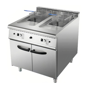 מטגן חשמלי מסחרי כפול עם סל כפול לצ'יפס 36 ליטר, נירוסטה, כולל ארון אחסון - Product Image 1