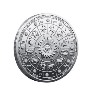 ストックシルバー伝統的な牡羊座十二星座占星術記念コイン亜鉛合金コレクターズアイテム - Product Image 3