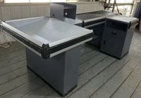 Comptoir de sortie de supermarché avec affichage automatique de table de caissier inoxydable de ceinture