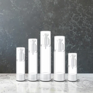Cosmetic Airless Pump Bottle 15-120ML Lotion Cream <strong>Liquid</strong> Spray with PP Collar Cylinder Shape <strong>Travel</strong> Dispensing <strong>Container</strong> - Product Image 1